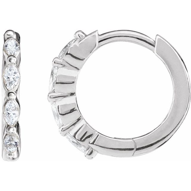 14K 1/6 CTW Natural Diamond Hoop Earrings