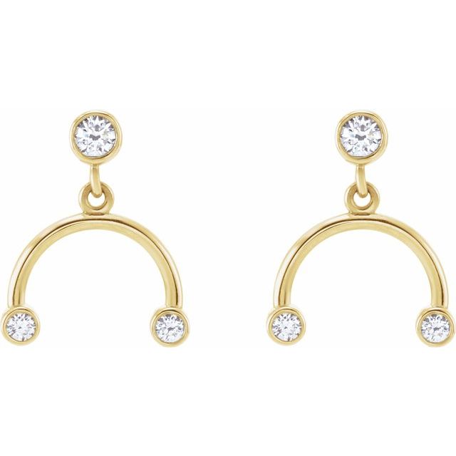 14K 1/5 Natural Diamond Mobile Earring