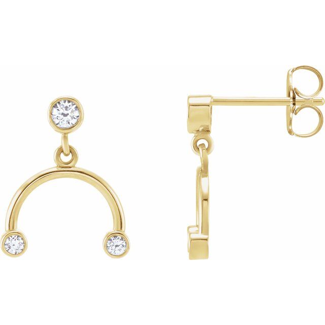 14K 1/5 Natural Diamond Mobile Earring