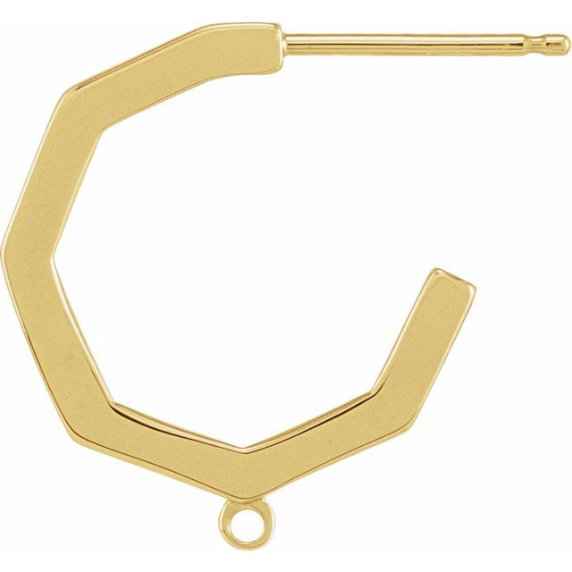 10K Geometric Hoop Earring Top