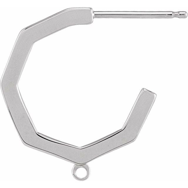 Sterling Silver Geometric Hoop Earring Top