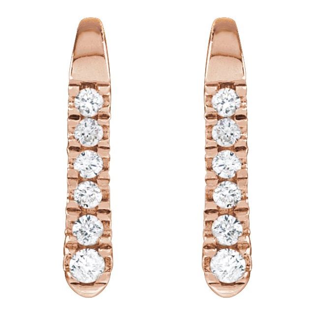 14K .037 CTW Natural Diamond French Wire Earring Top