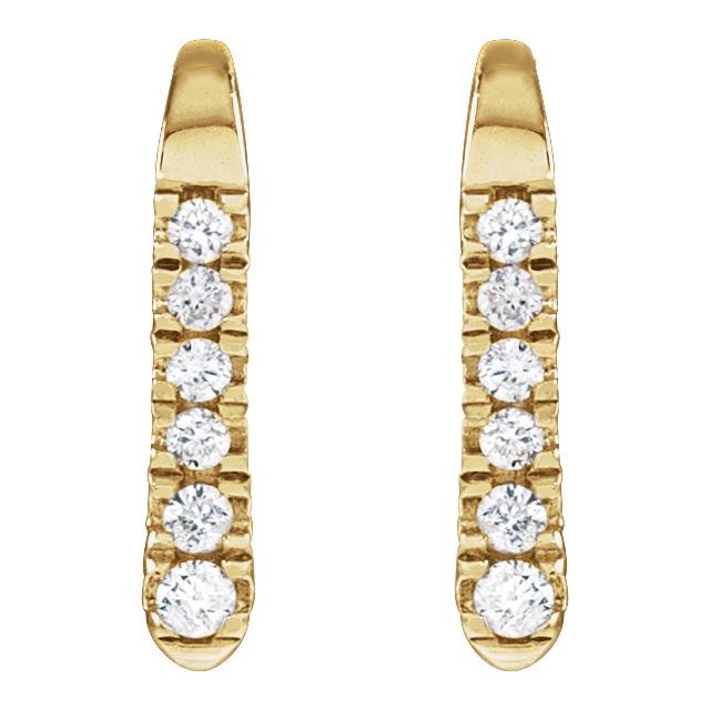 14K .037 CTW Natural Diamond French Wire Earring Top