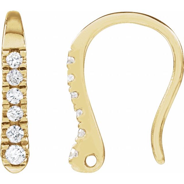 14K .037 CTW Natural Diamond French Wire Earring Top