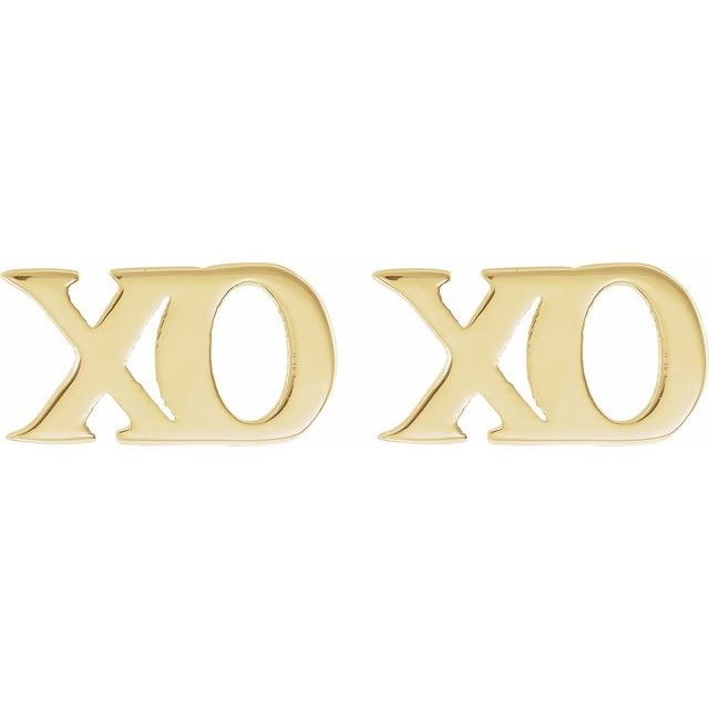 14K Petite "xo" Stud Earrings