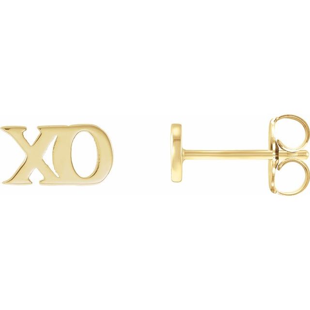14K Petite "xo" Stud Earrings