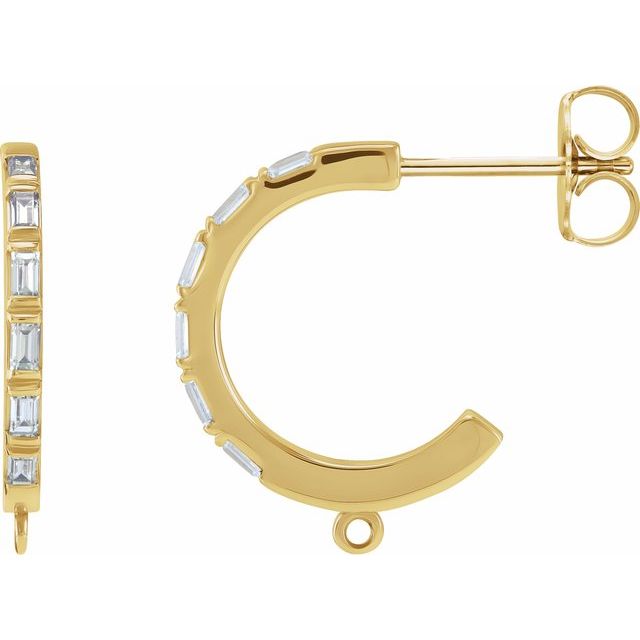 14K 1/8 CTW Natural Diamond Hoop Earring Tops