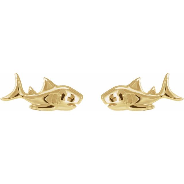 14K Shark Stud Earrings