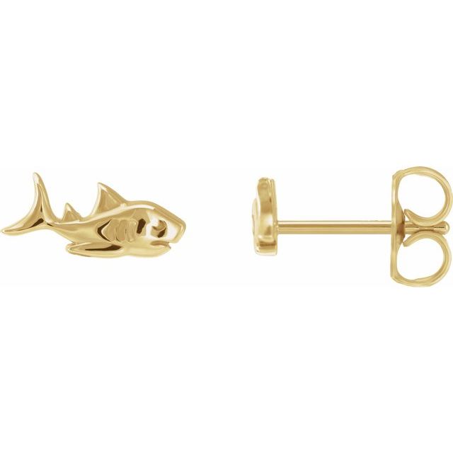 14K Shark Stud Earrings