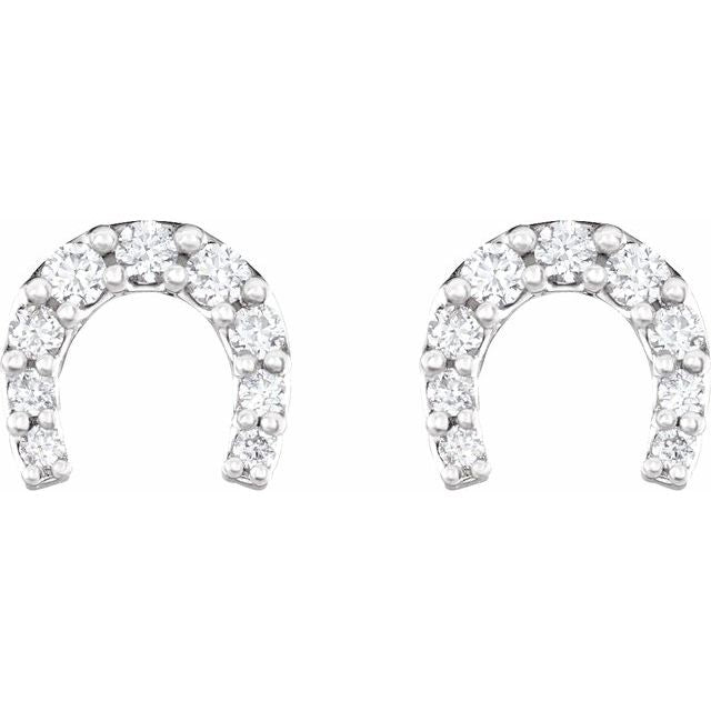 14K 1/6 CTW Natural Diamond Horseshoe Earrings
