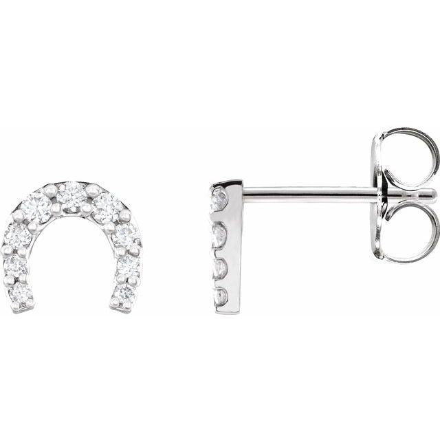14K 1/6 CTW Natural Diamond Horseshoe Earrings