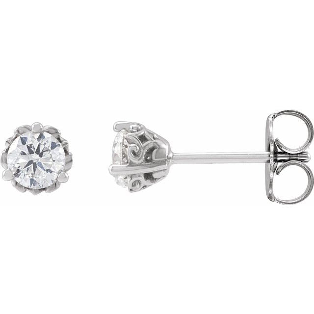 14K 1/2 CTW Lab-Grown Diamond Vintage-Inspired Earrings