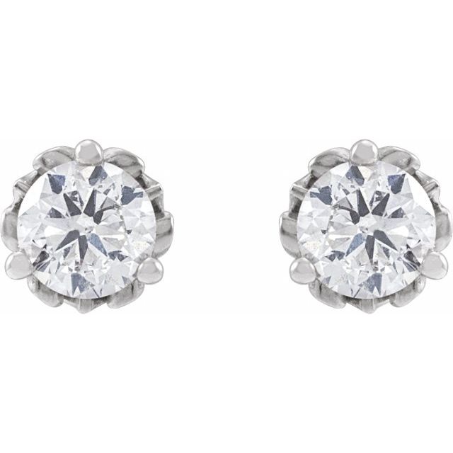 14K 1/2 CTW Lab-Grown Diamond Vintage-Inspired Earrings