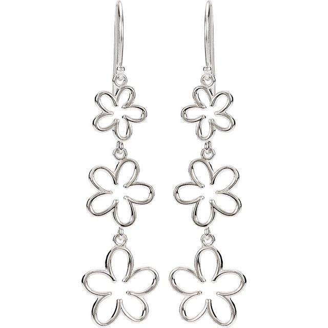 14K Flower Dangle Earring