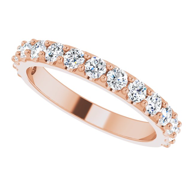 14K Rose 9/10 CTW Lab-Grown Diamond Matching Band