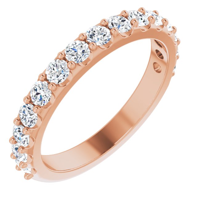 14K Rose 9/10 CTW Lab-Grown Diamond Matching Band