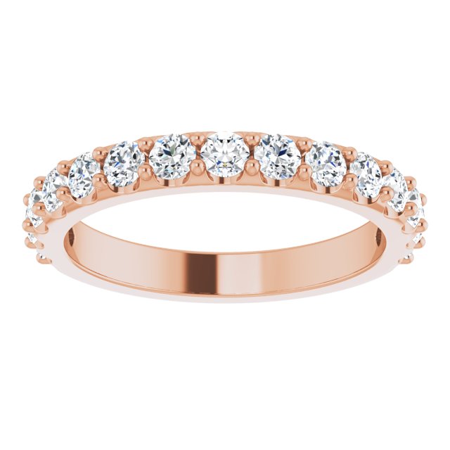 14K Rose 9/10 CTW Lab-Grown Diamond Matching Band