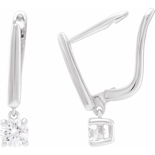 14K 1/2 CTW Lab-Grown Diamond Lever Back Earrings