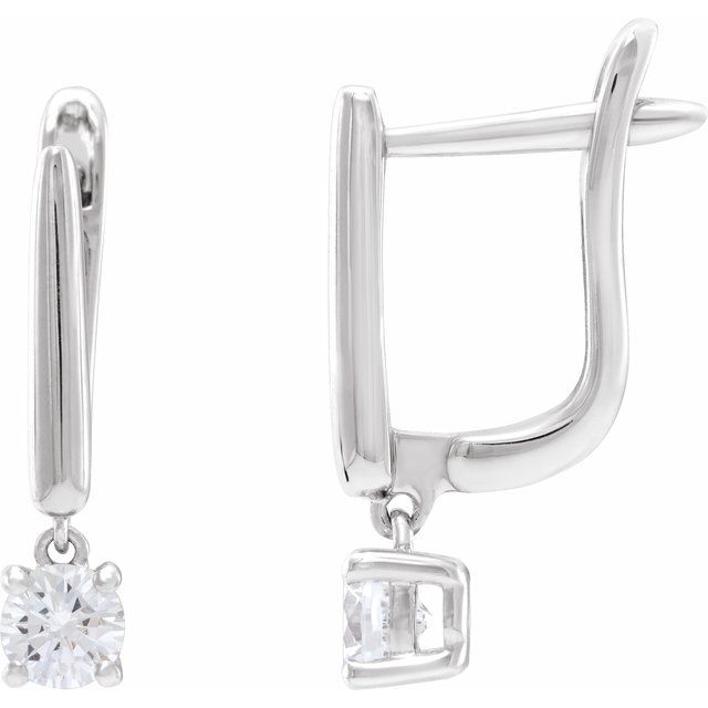 14K 1/2 CTW Lab-Grown Diamond Lever Back Earrings