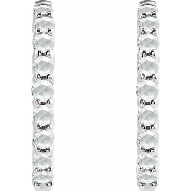 14K 1/3 CTW -Cut Natural Diamond Hinged Hoop Earrings