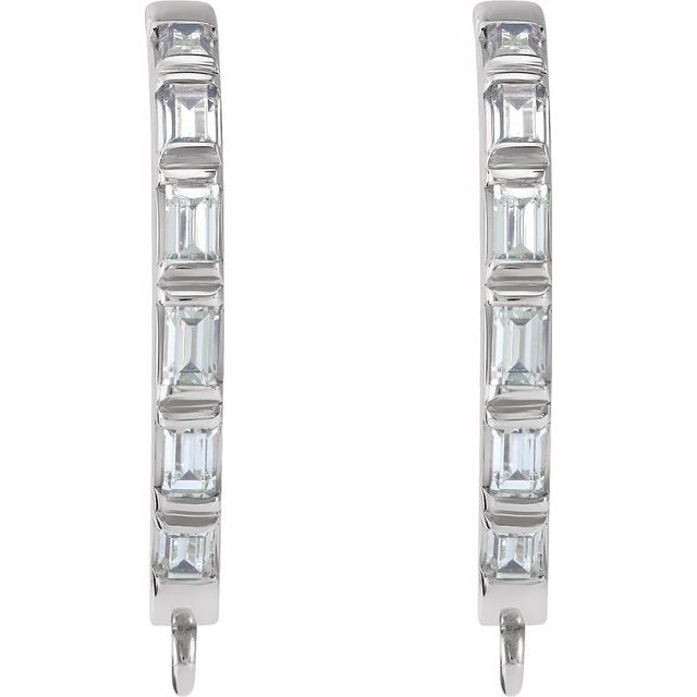 14K 1/8 CTW Natural Diamond Hoop Earring Tops