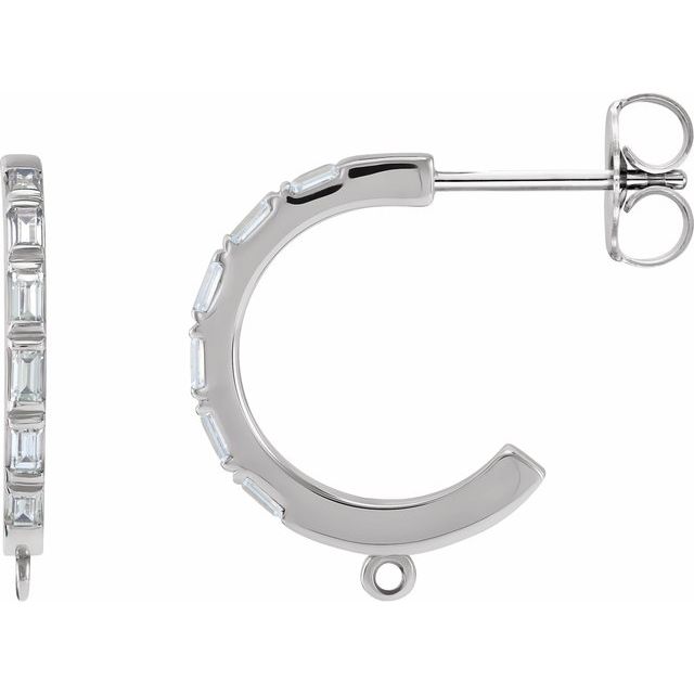 14K 1/8 CTW Natural Diamond Hoop Earring Tops