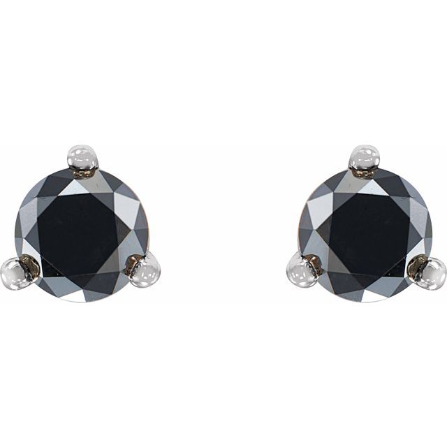 14K 1/3 CTW Natural Black Diamond Earrings