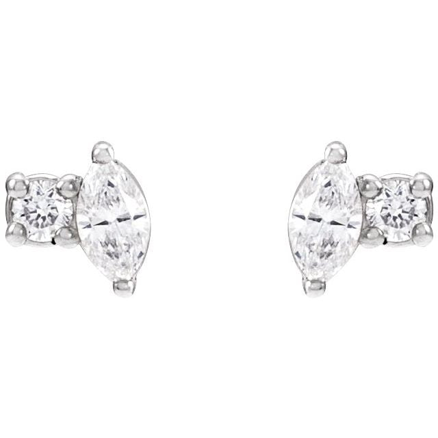 14K .08 CTW Natural Diamond Earrings