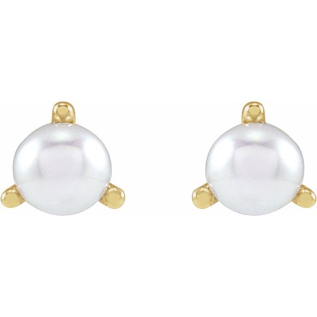 14K Cultured Seed Pearl Earrings