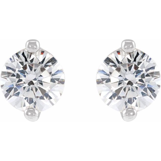 14K .03 CTW Natural Diamond 2-Prong Stud Earrings