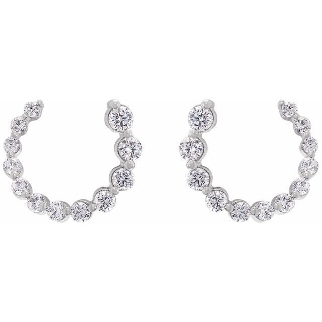 14K 1/2 CTW Lab-Grown Diamond Front-Back Earrings
