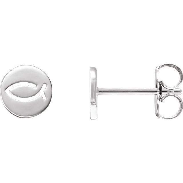 14K Petite Ichthus Fish Earrings