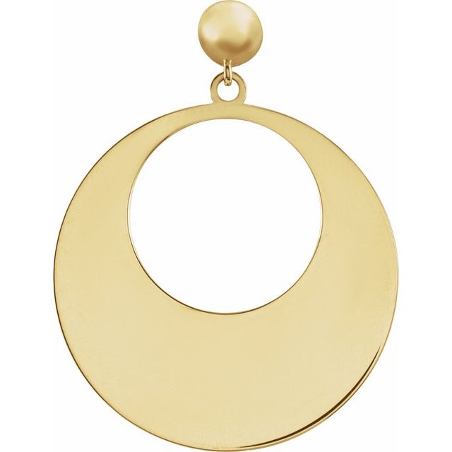 14K Circle Dangle Earring