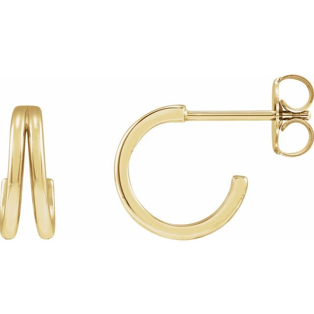 14K Huggie Hoop Earrings