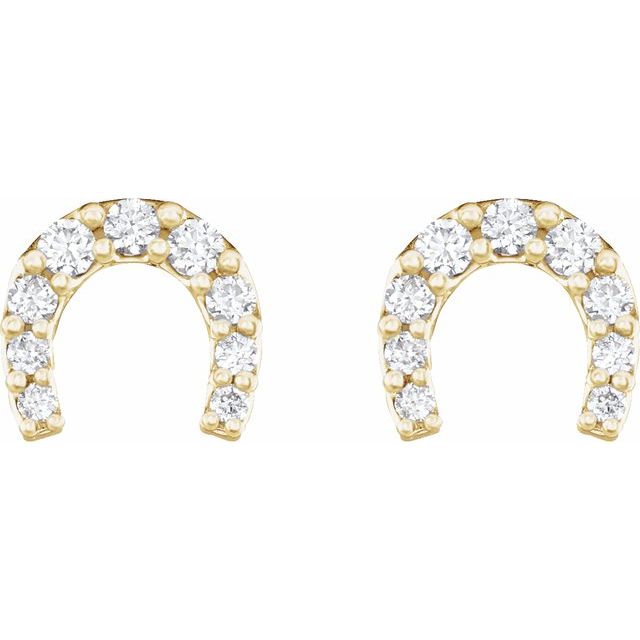 14K 1/6 CTW Natural Diamond Horseshoe Earrings