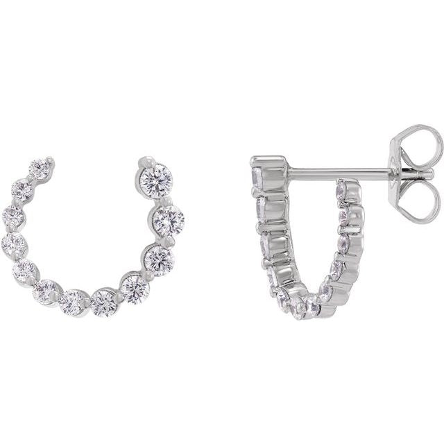 14K 1/2 CTW Lab-Grown Diamond Front-Back Earrings