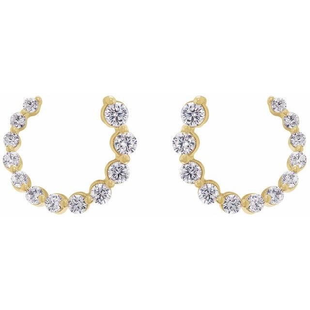 14K 1/2 CTW Lab-Grown Diamond Front-Back Earrings