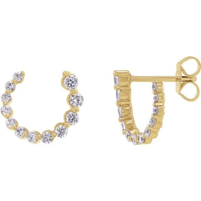 14K 1/2 CTW Lab-Grown Diamond Front-Back Earrings