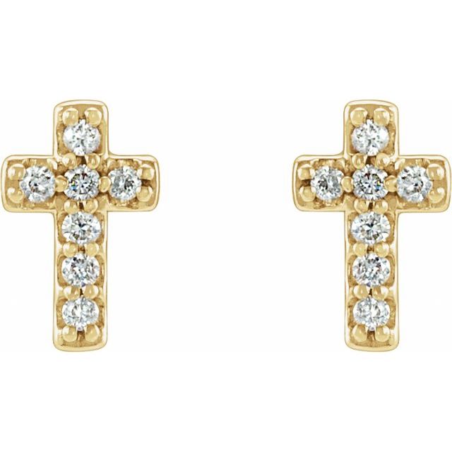 14K .06 CTW Natural Diamond Cross Earrings
