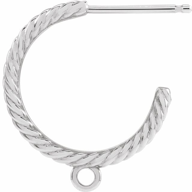 18K Hoop Earring Top