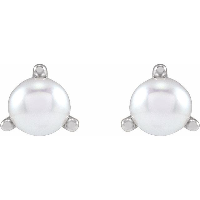 Sterling Silver Cultured Seed Pearl Earrings