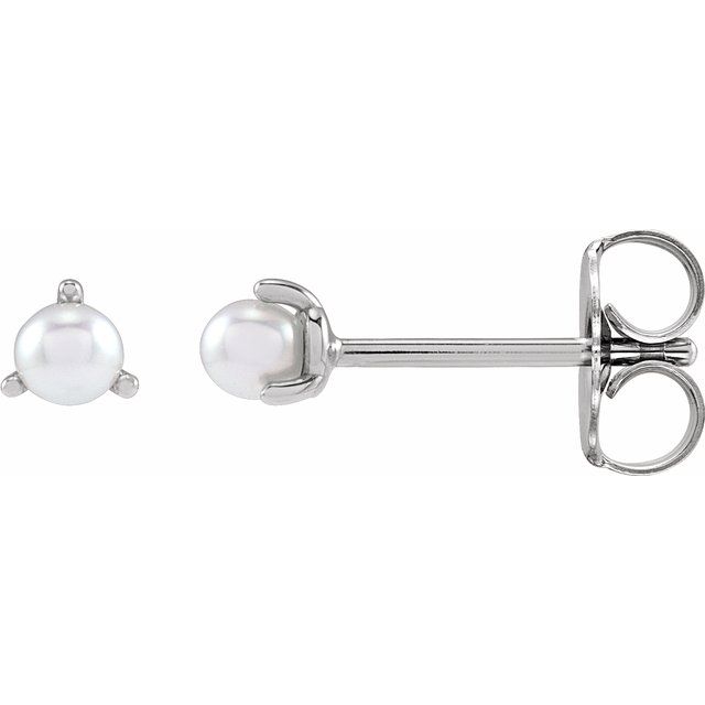 Sterling Silver Cultured Seed Pearl Earrings