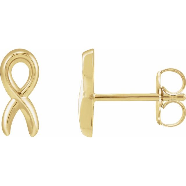 14K Survivor Ribbon Earrings