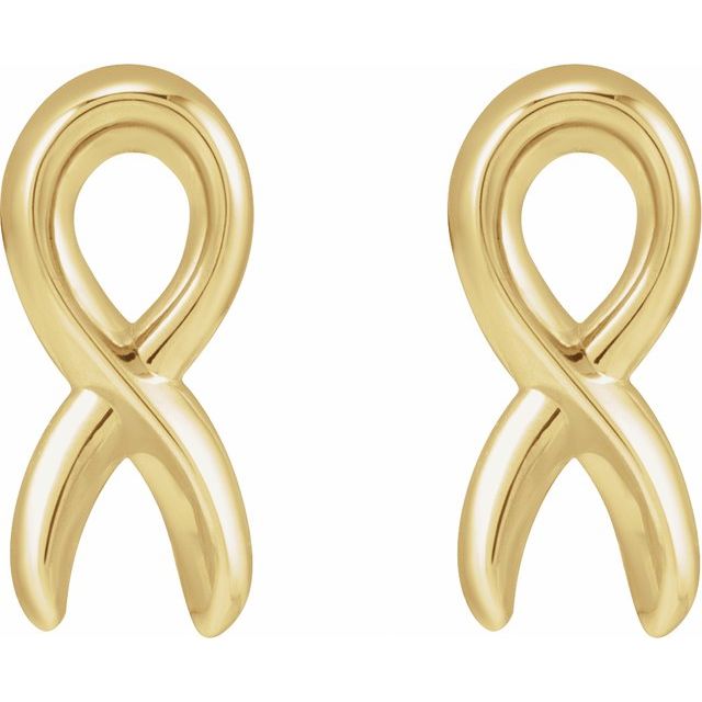 14K Survivor Ribbon Earrings