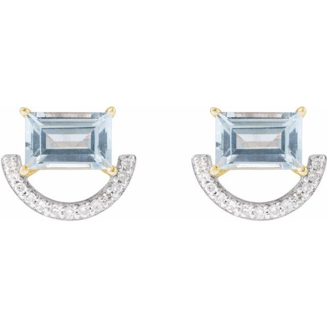 Rhodium-Plated 14K Natural Sky Blue Topaz & 3/4 CTW Natural Diamond Earrings
