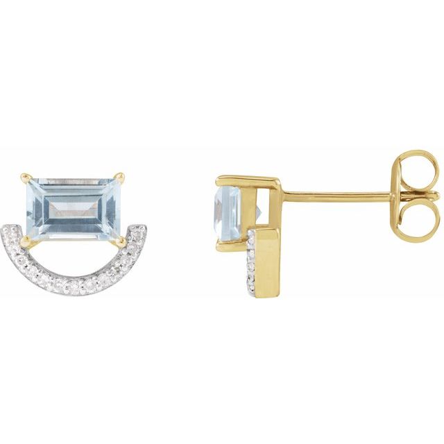 Rhodium-Plated 14K Natural Sky Blue Topaz & 3/4 CTW Natural Diamond Earrings