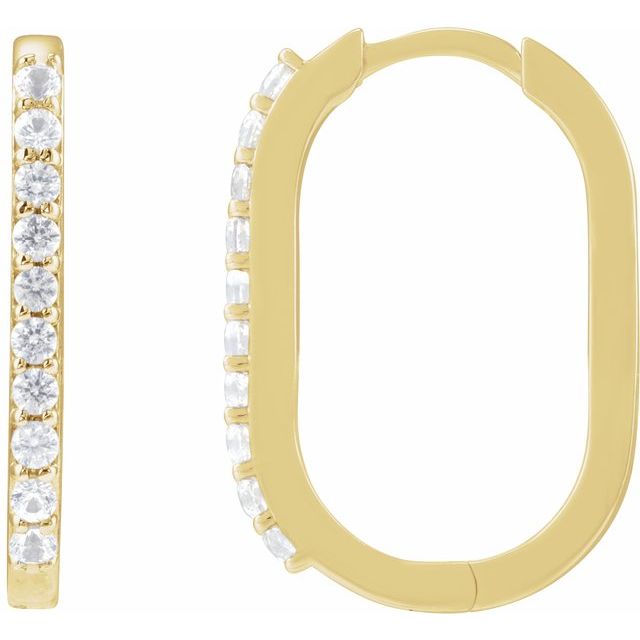 14K Natural Sapphire Hoop Earrings