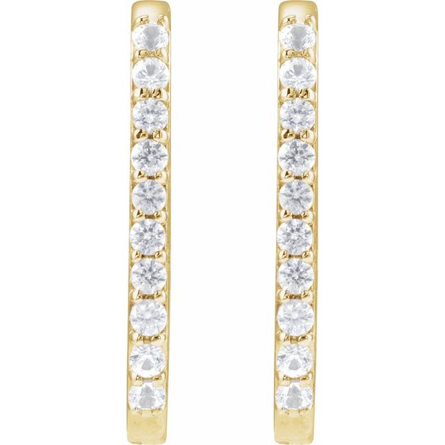 14K Natural Sapphire Hoop Earrings