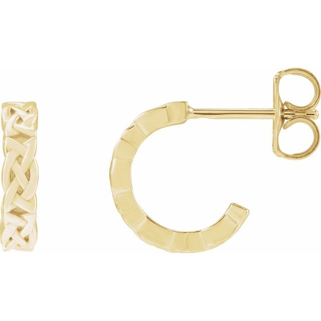 14K Celtic-Inspired Hoop Earrings
