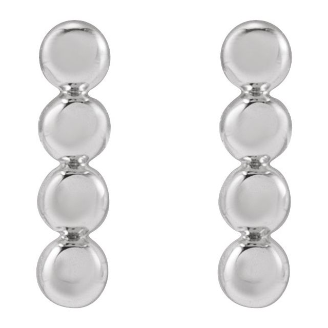 Sterling Silver Beaded Bar Earrings